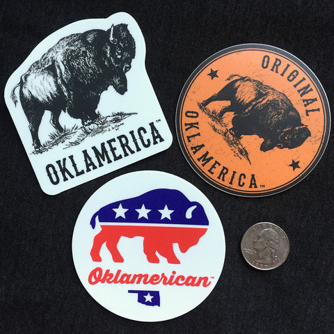 Oklamerica bison decal 3-pack