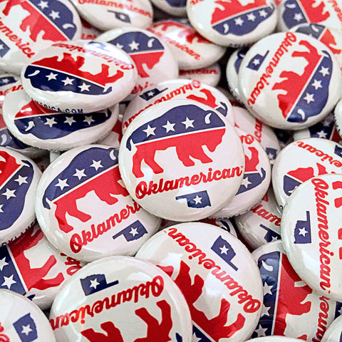 Oklamerican "Party" mini-button
