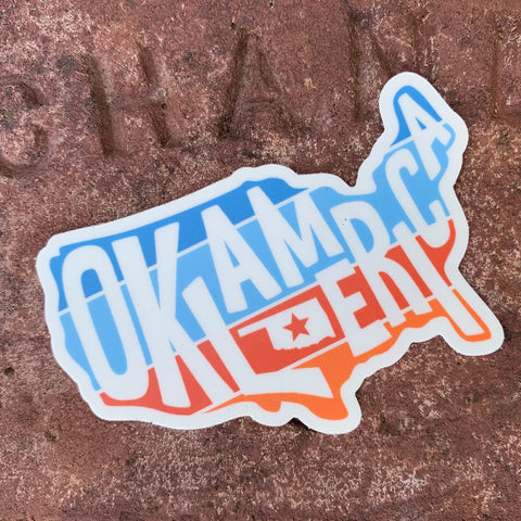 Oklamerica "sunset" logo decal