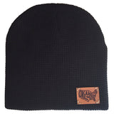 "Oklamerica" leather patch beanie