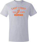 East Lobby tee orange ink