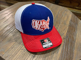 "Oklamerica" Red, White & Blue Mesh Trucker Cap