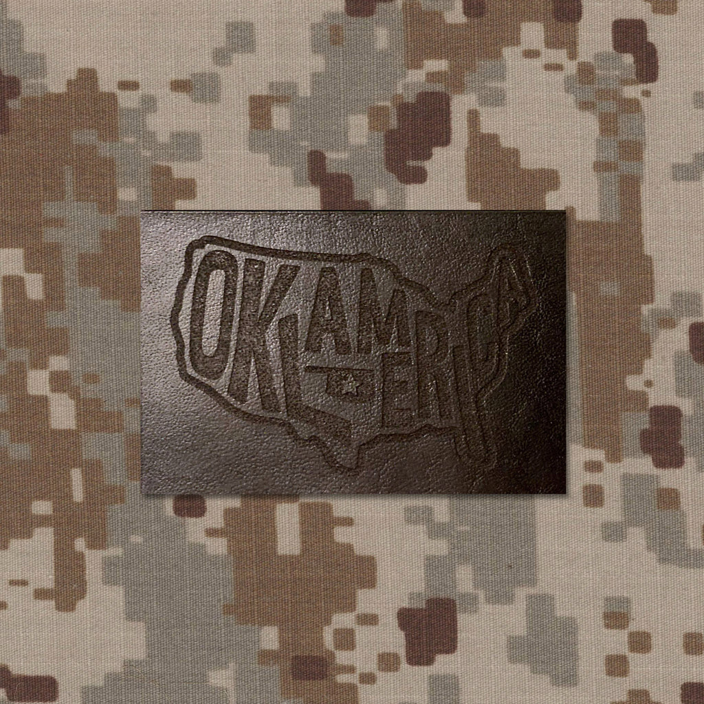 Brown Leather Topo Velcro Morale Patches