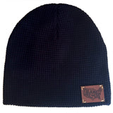 "Oklamerica" leather patch beanie