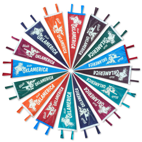 "Visit Oklamerica" retro felt pennant