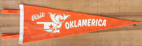 "Visit Oklamerica" retro felt pennant