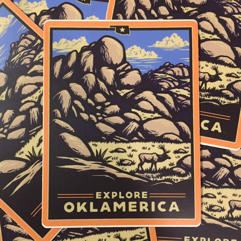 "Explore Oklamerica" decals